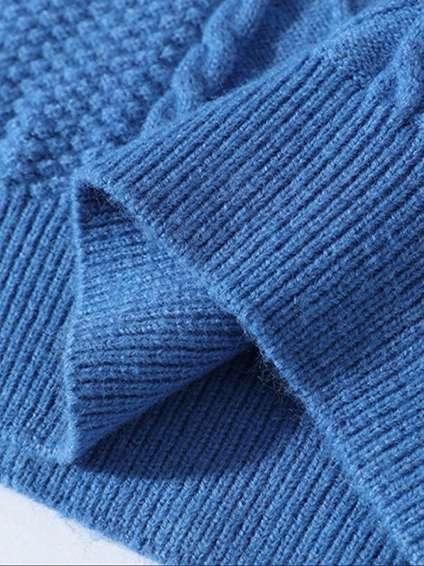 Premium Blue Cable Knit Sweater For Men