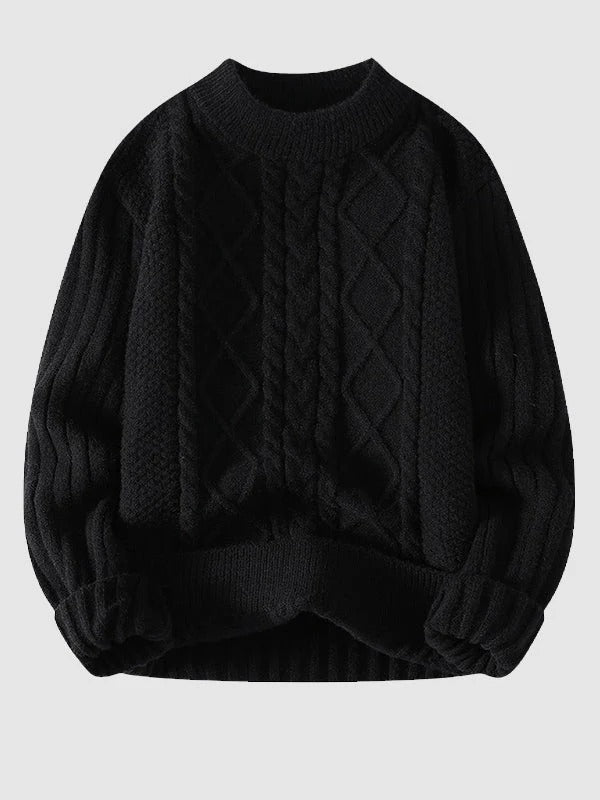 Premium Blue Cable Knit Sweater For Men