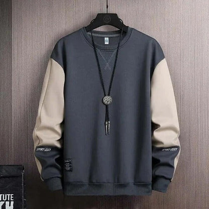 Premium Beige & Navy Casual Sweatshirt