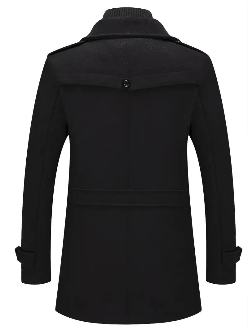 Premium Black Long Winter Coat For Men