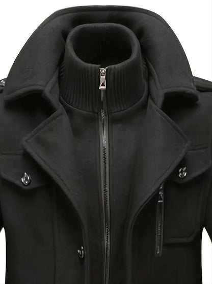 Premium Black Long Winter Coat For Men