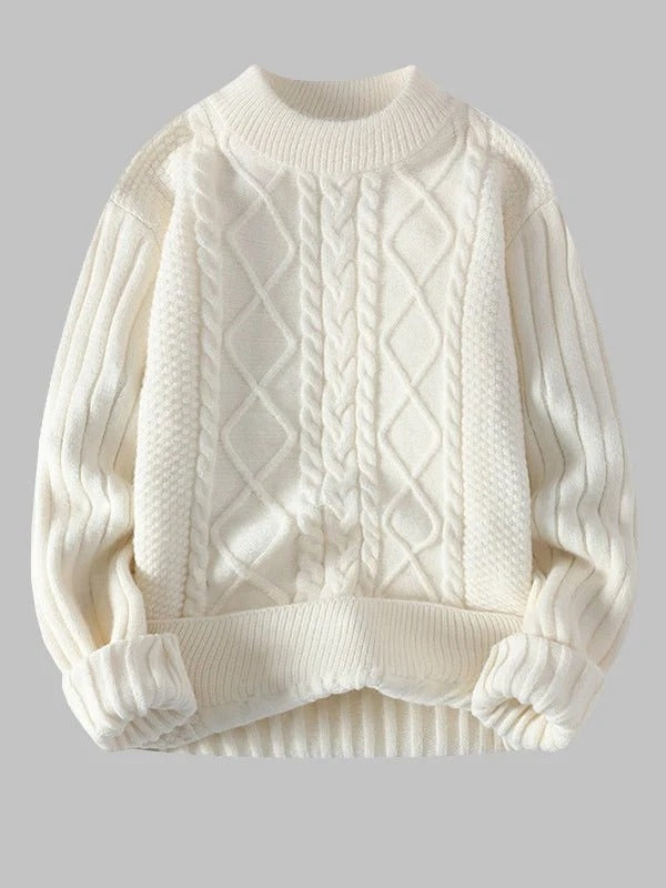 Premium Blue Cable Knit Sweater For Men