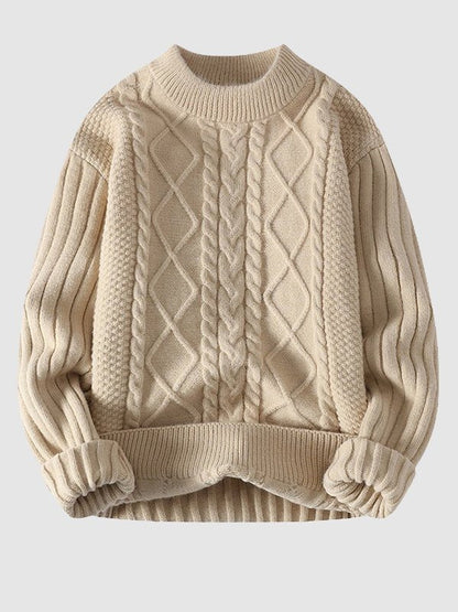 Premium Blue Cable Knit Sweater For Men