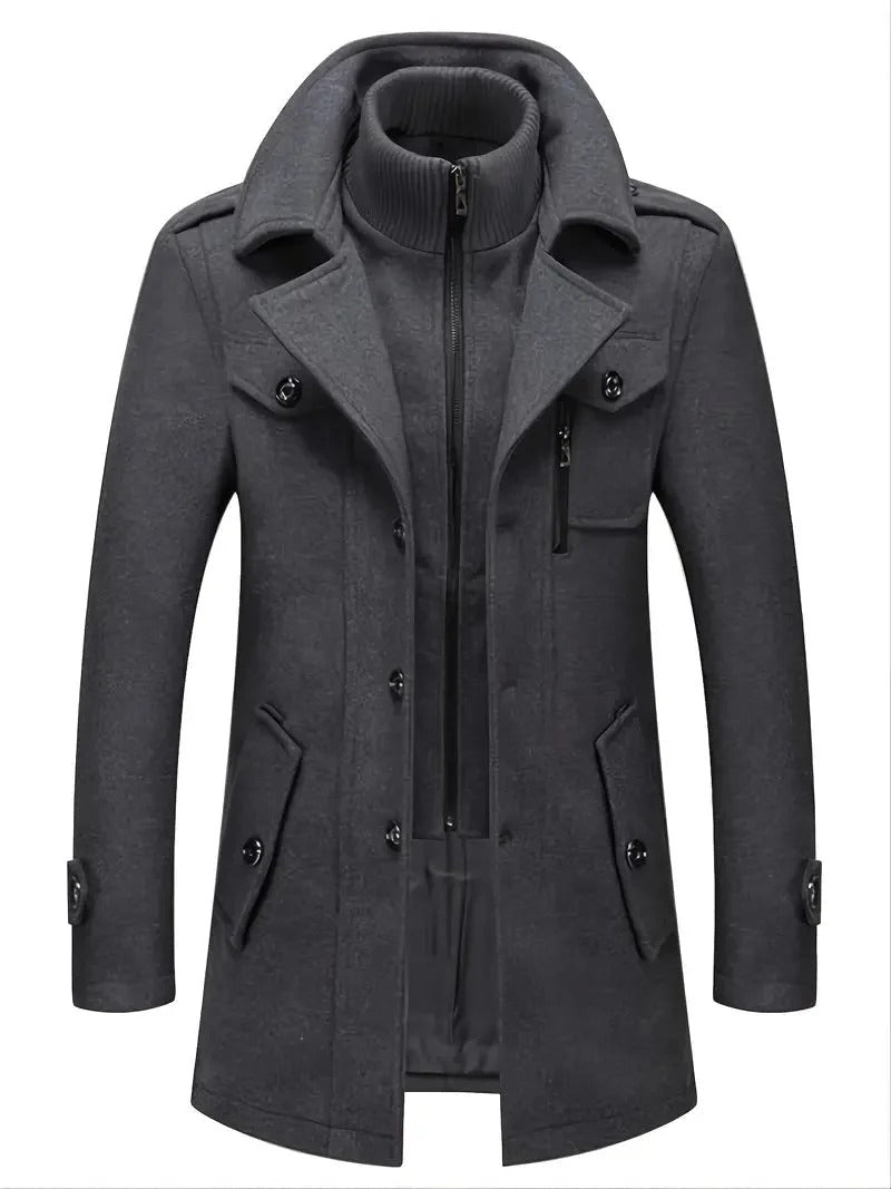 Premium Black Long Winter Coat For Men
