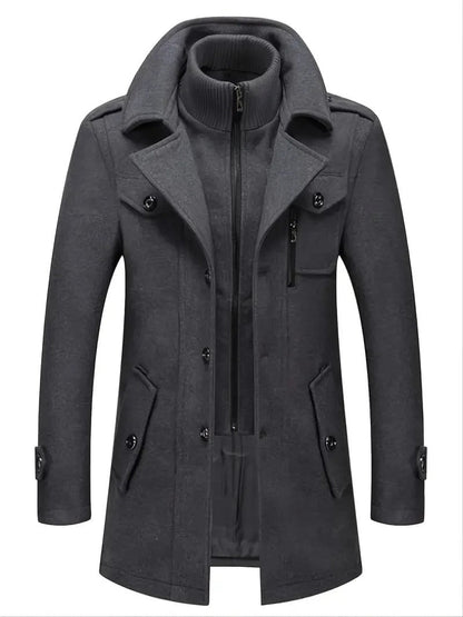Premium Black Long Winter Coat For Men